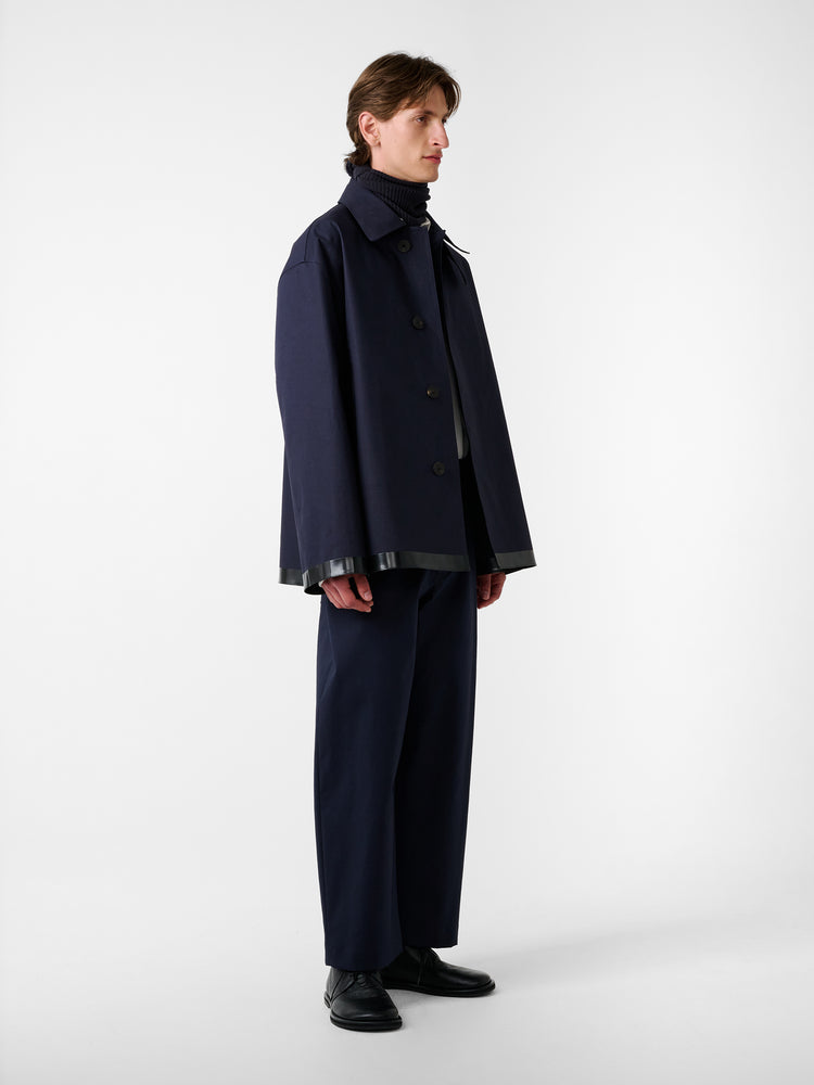 SN x Mackintosh Teviot Short Mac Coat in Navy